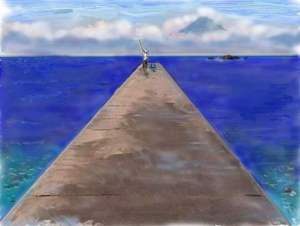 沖に向かって伸びる突堤